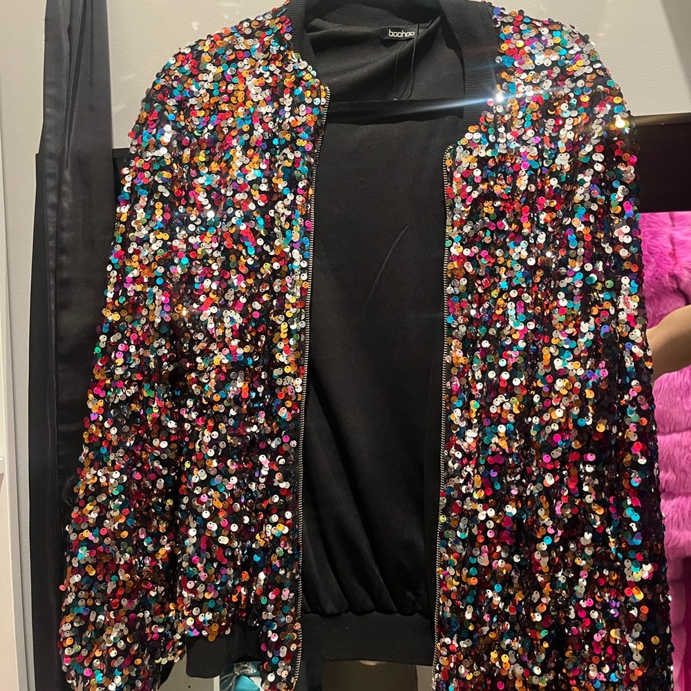 Sequin bomber jacket